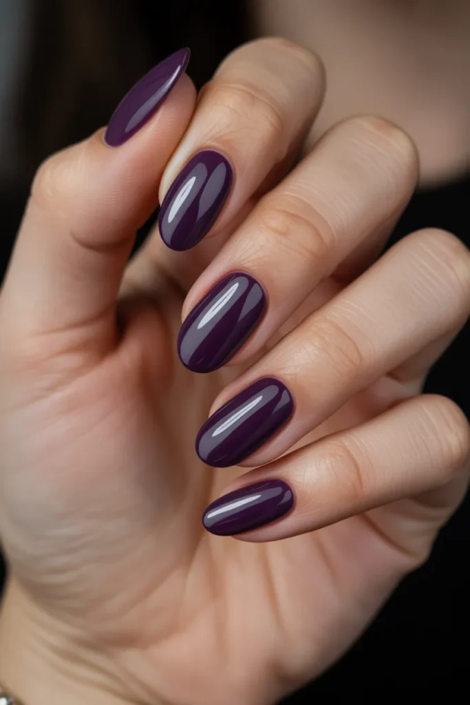 Vampy Dark Purple Nails