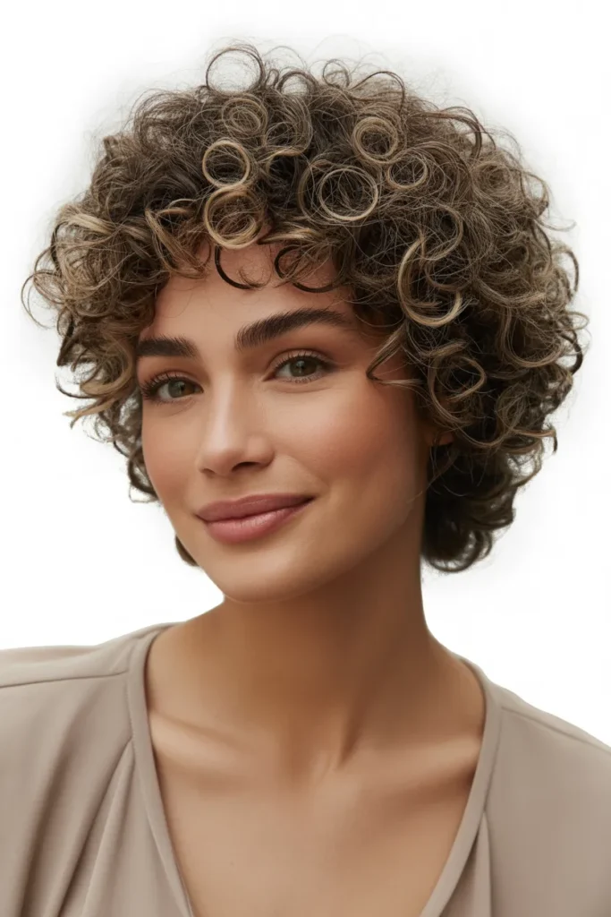Voluminous Curly Crown Cut