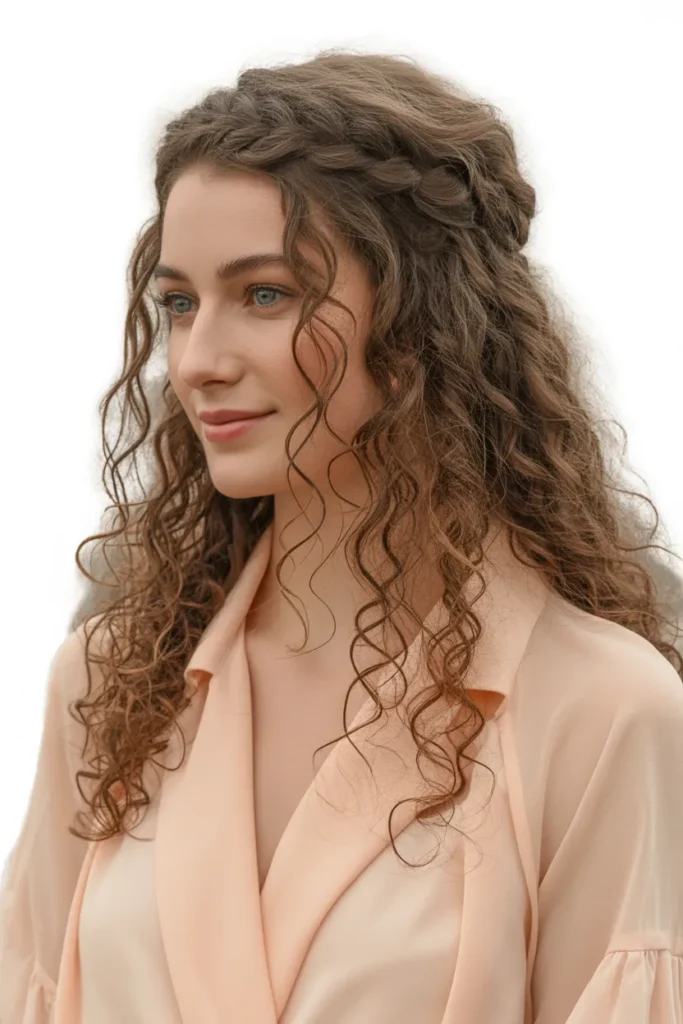 Waterfall Braid for Curly Hair