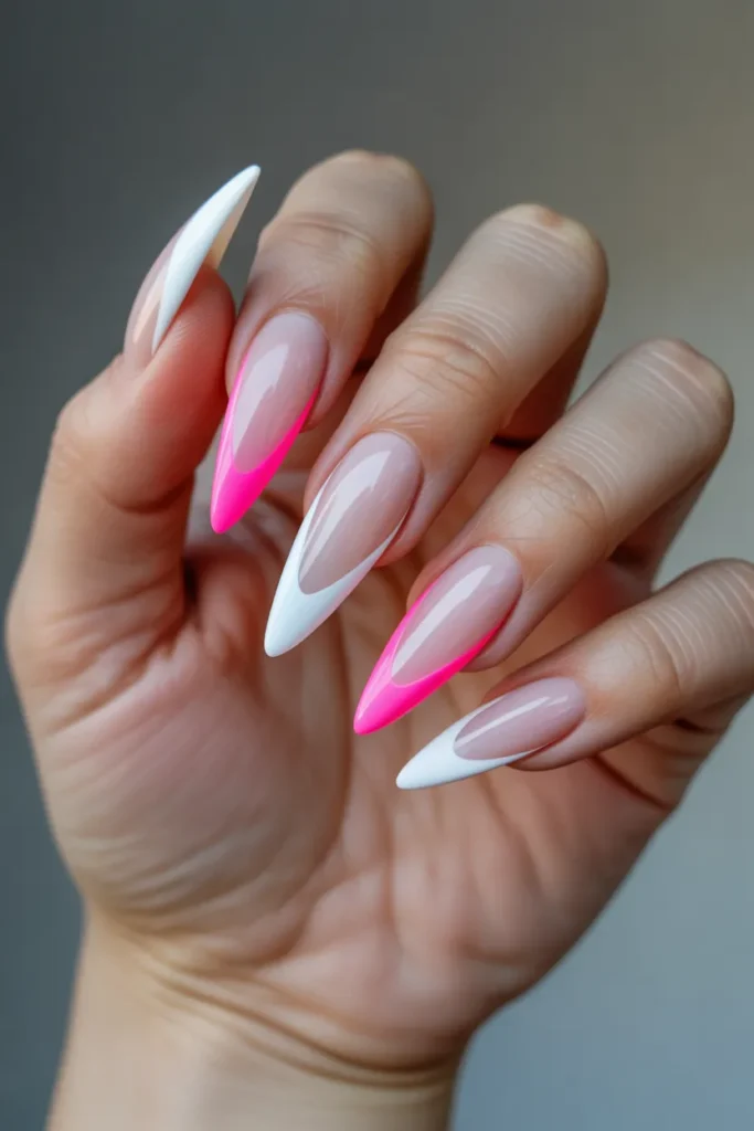 White Cateyes with Neon Pink Accents