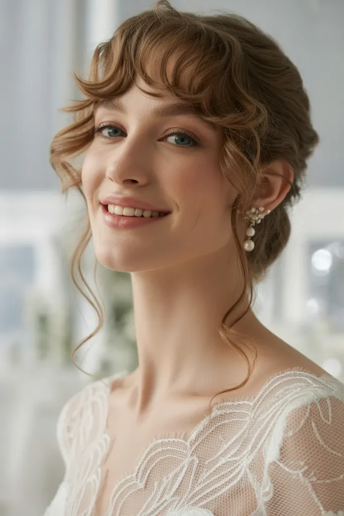 Loose Waves with Curtain Bangs