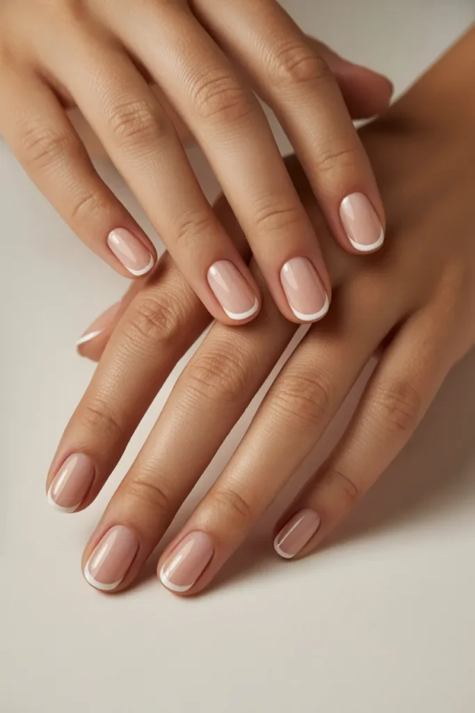 Sheer Beige with Micro French Edge