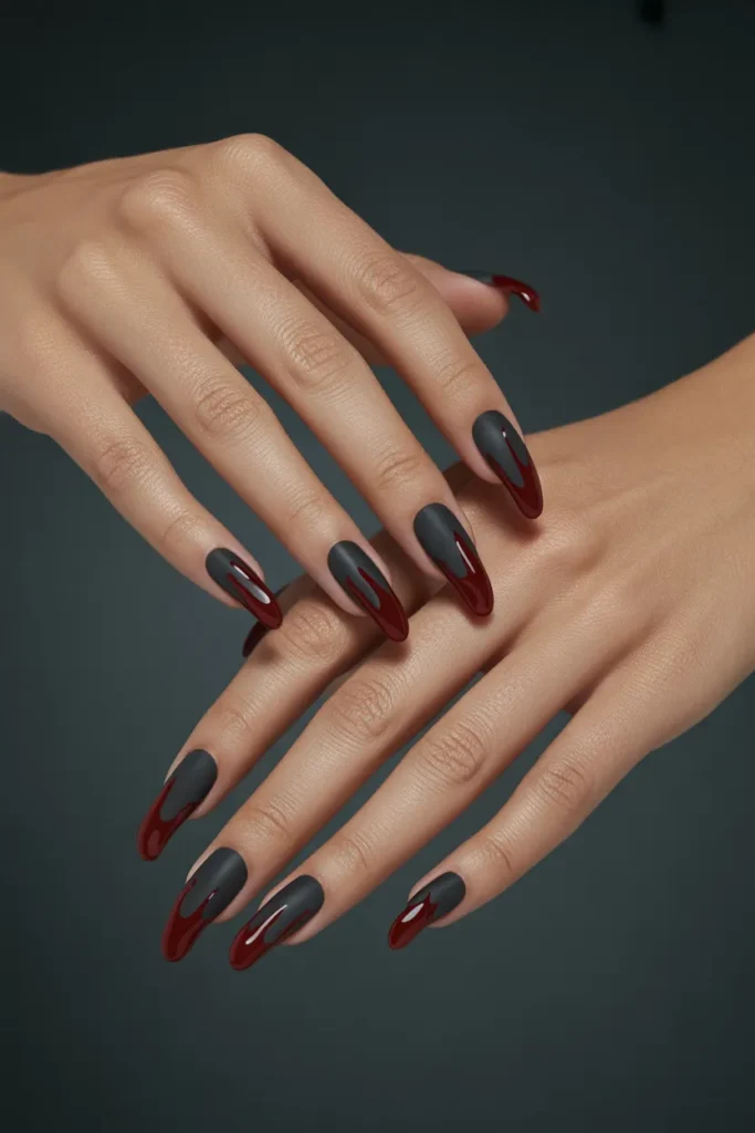 Black Matte with Red Drips