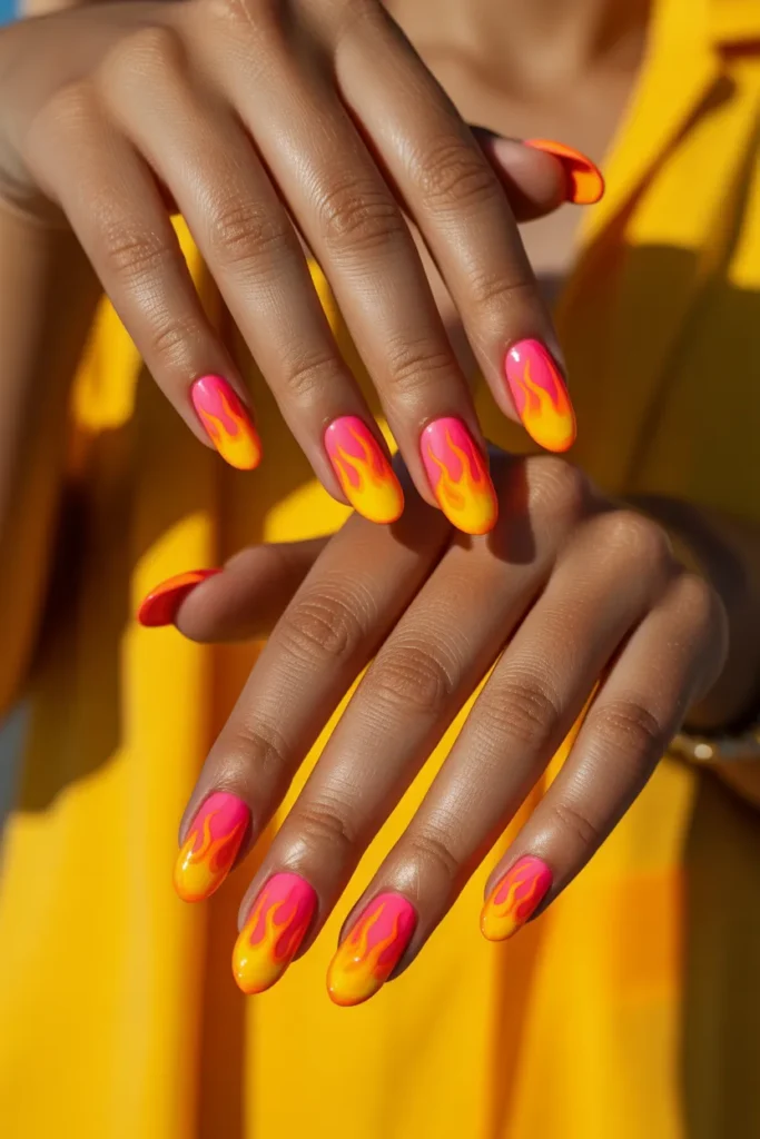 Neon Ombre Flames