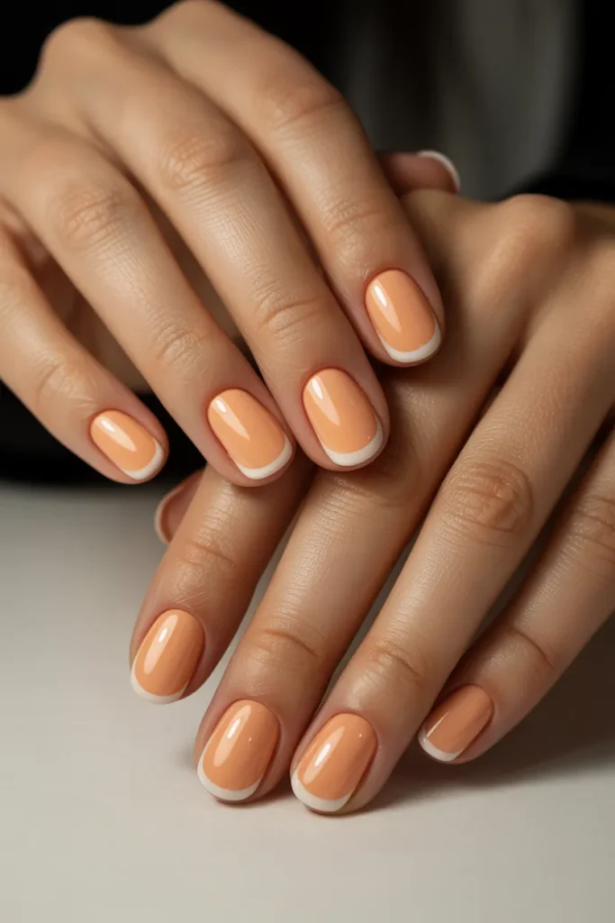 Nude Peach with Off-White Tips