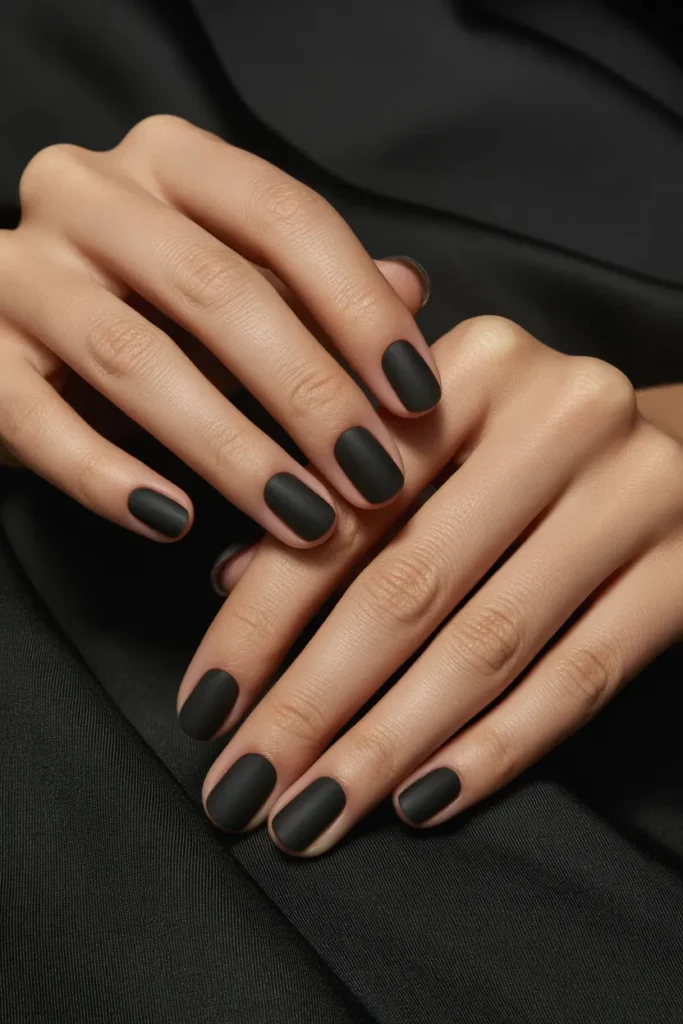 Soft Matte Black Nails