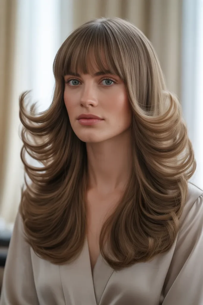 Layered Butterfly with Curtain Bangs