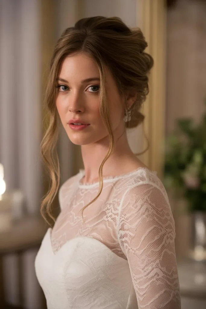 Soft Updo with Loose Tendrils