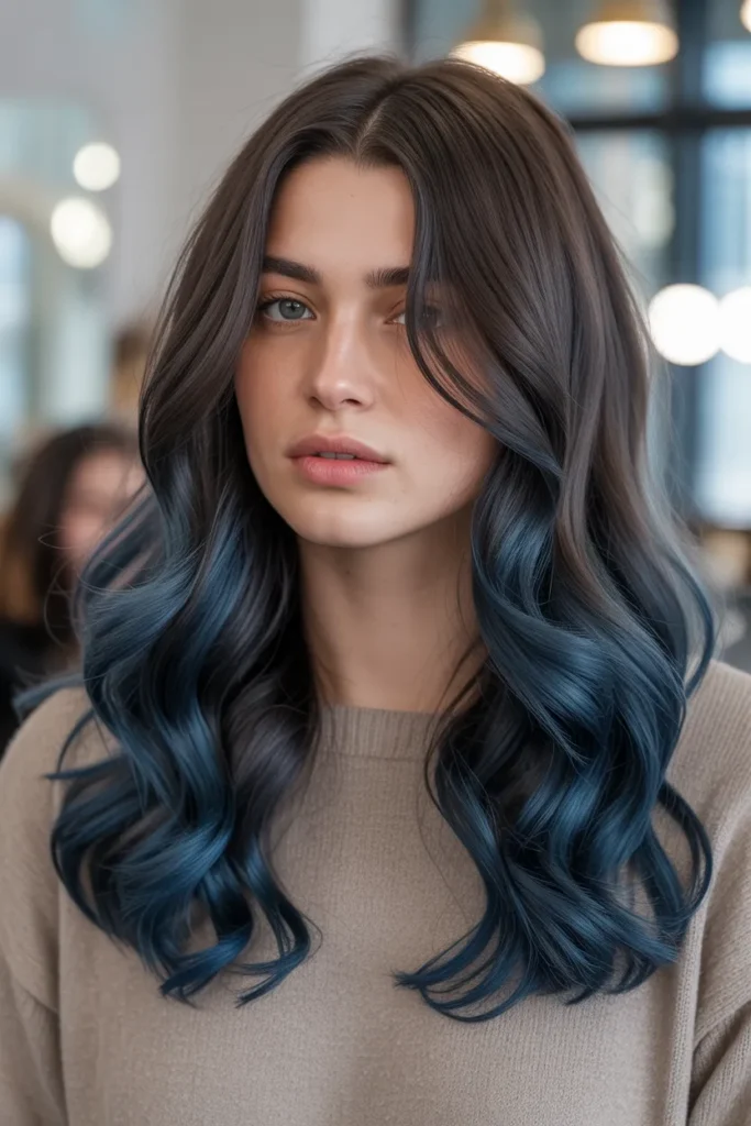 Dark Blue Balayage