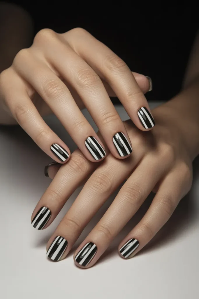 Bold Black and White Stripes