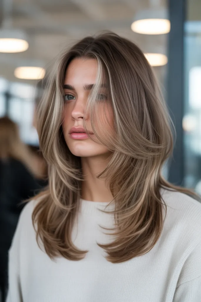 Long Layers with Face-Framing Highlights