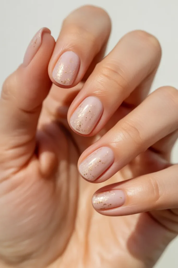 Blush Pink with Micro Gold Glitter