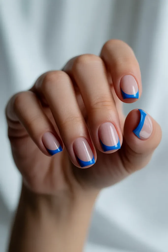 Electric Blue French Tips