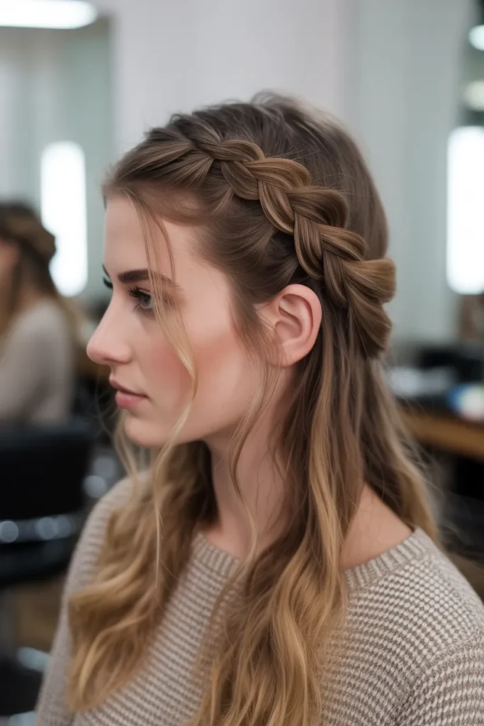 Side Braided Half Up