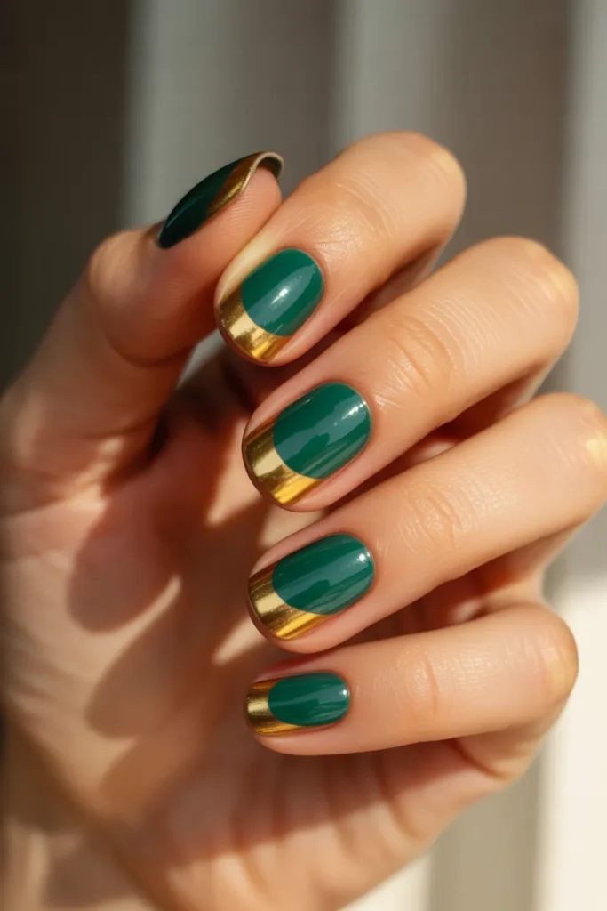 Emerald Green Base with Gold Tips