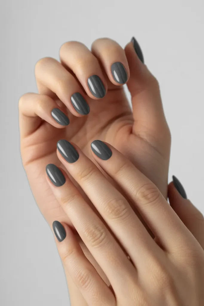 Smoky Grey Nails