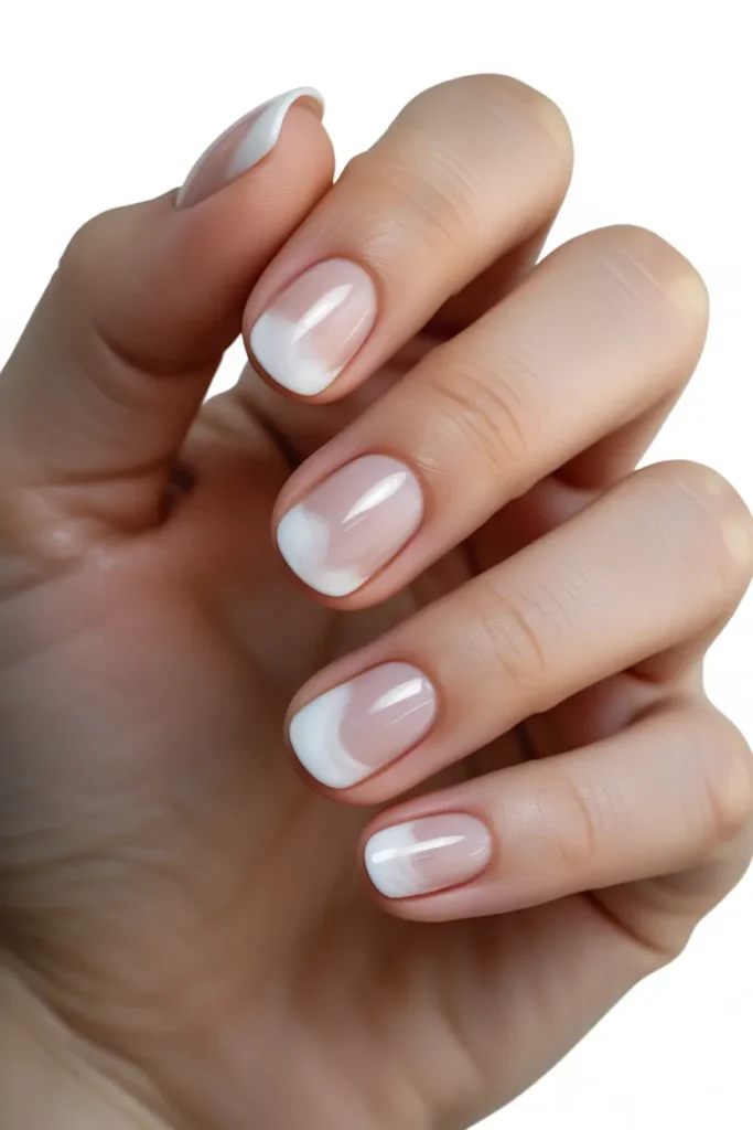 Natural Clear Base with Cloudy White Tips