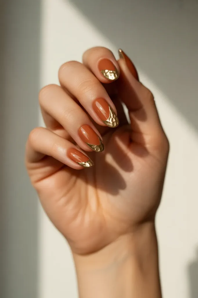 Terracotta Base with Hammered Gold Accents