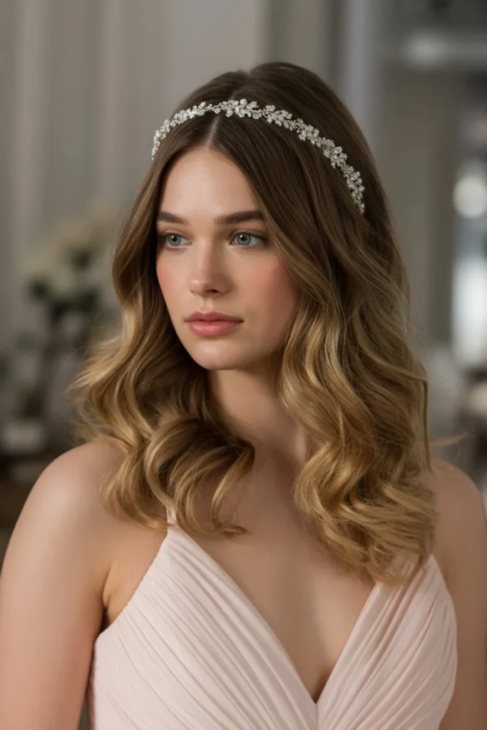 Loose Waves with a Delicate Headband