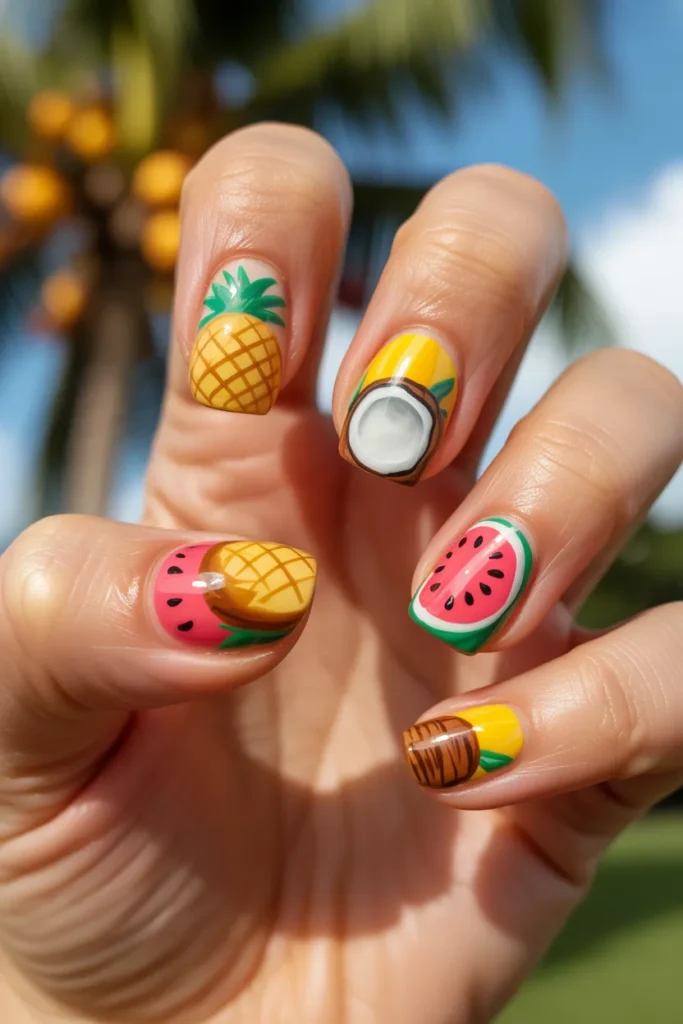 Tropical Fruit Nails