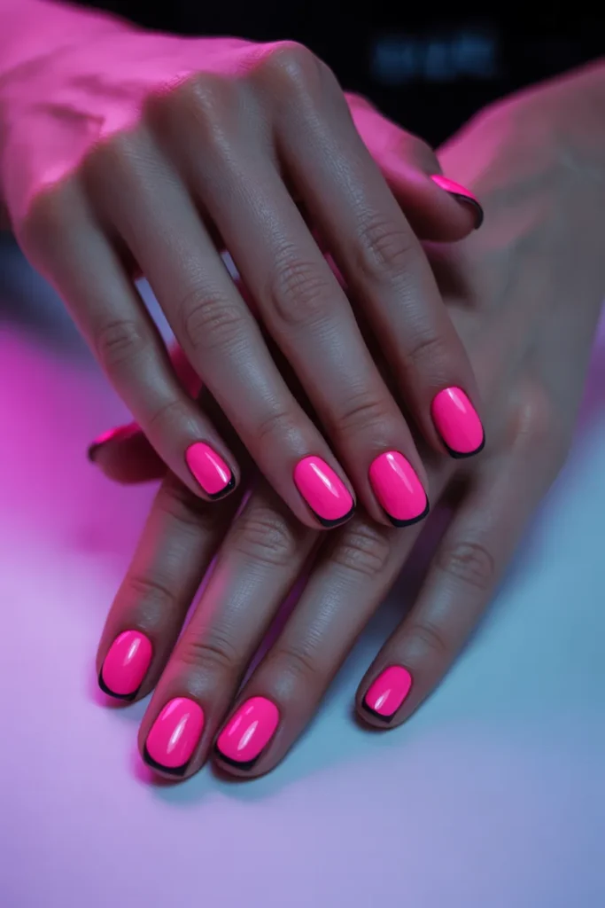 Neon Pink with Black Tips