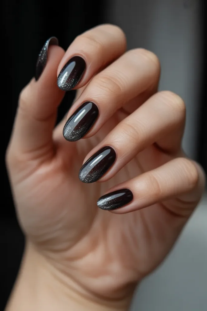 Black Cat Eyes with Glitter Gradient