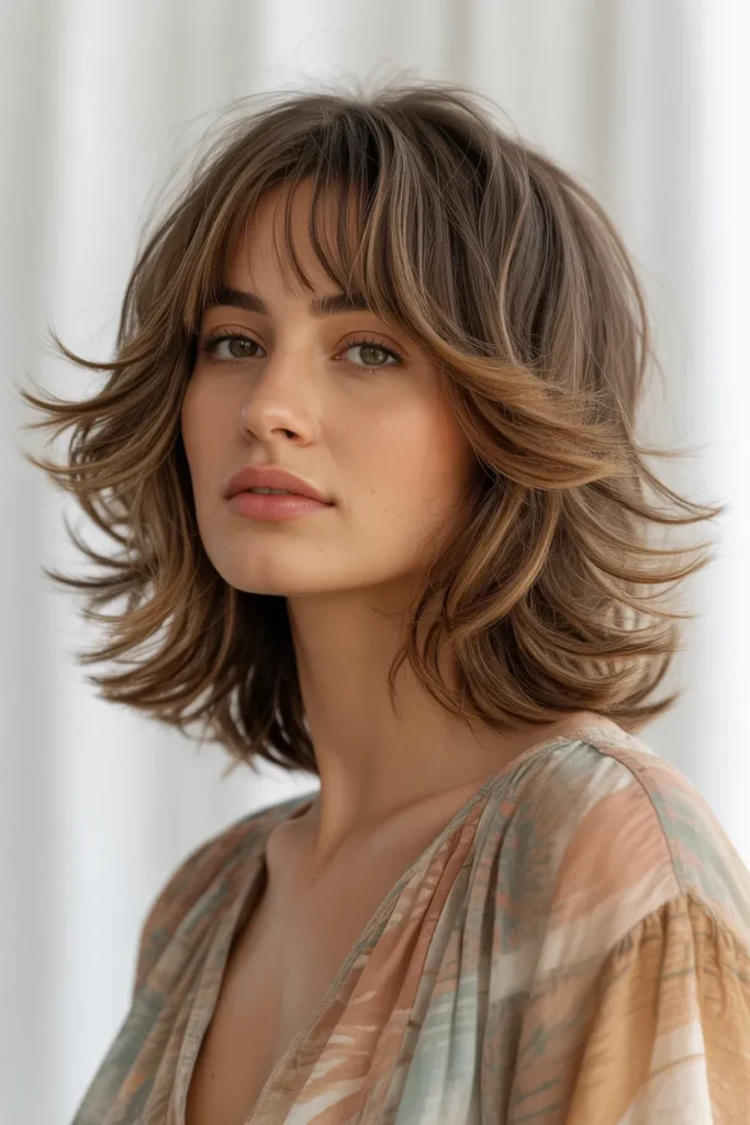 The Shaggy Lob with Curtain Bangs