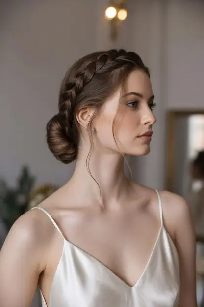 The Soft Low Chignon with Braid Detail