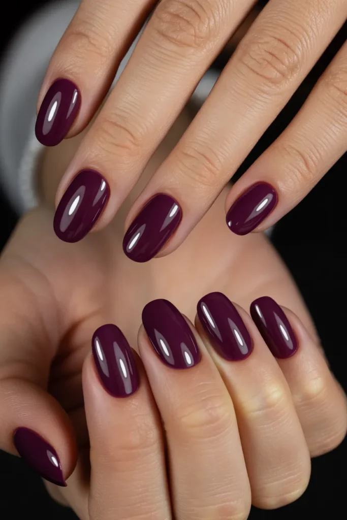 Plum Gloss Statement Nails