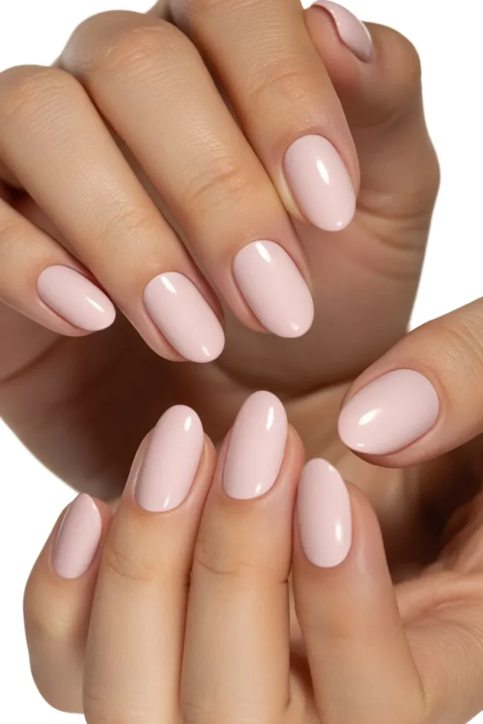 Powder Pink Matte Nails