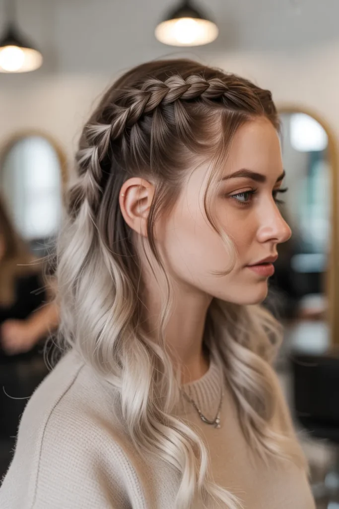 Bubble Braid Half Up