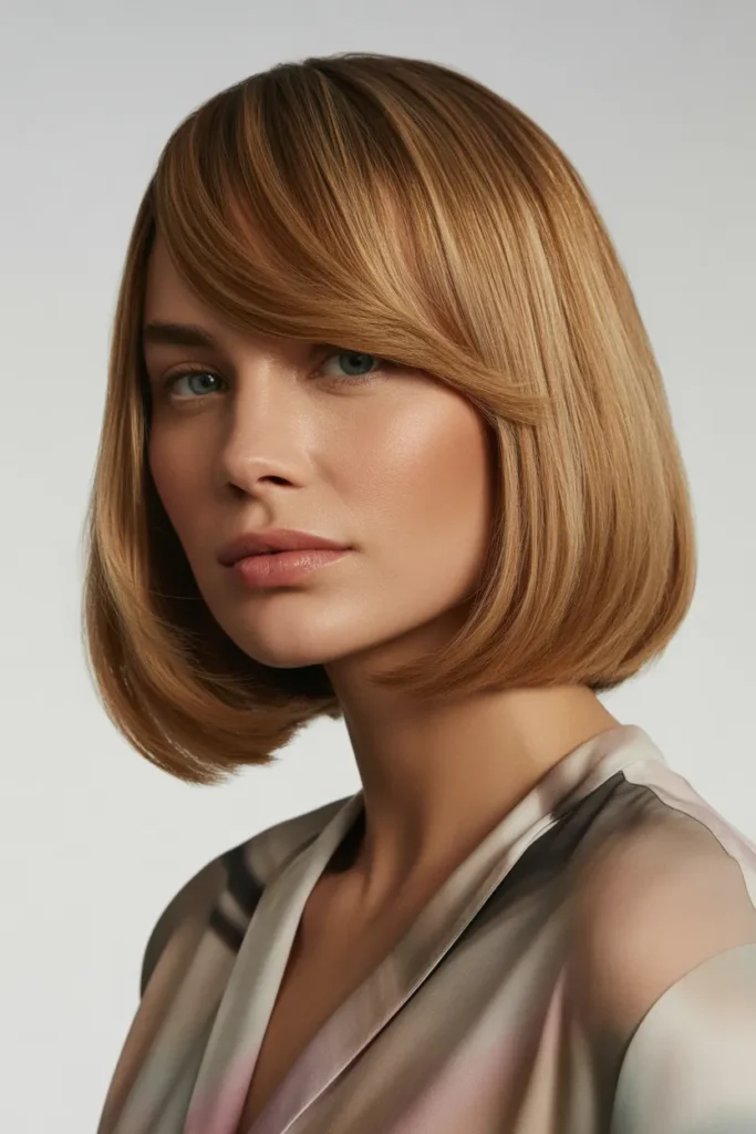 The Straight Bob with Side-Swept Bangs
