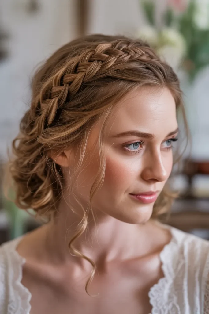 Braided Crown with Curls