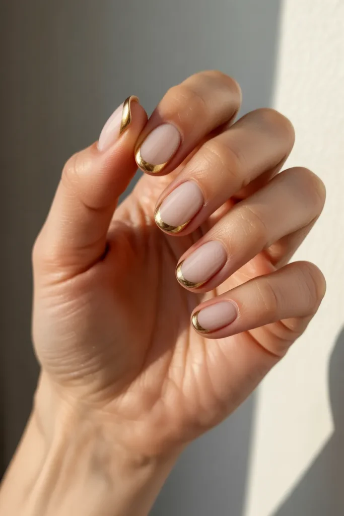 Creamy Beige with Gold French Corners