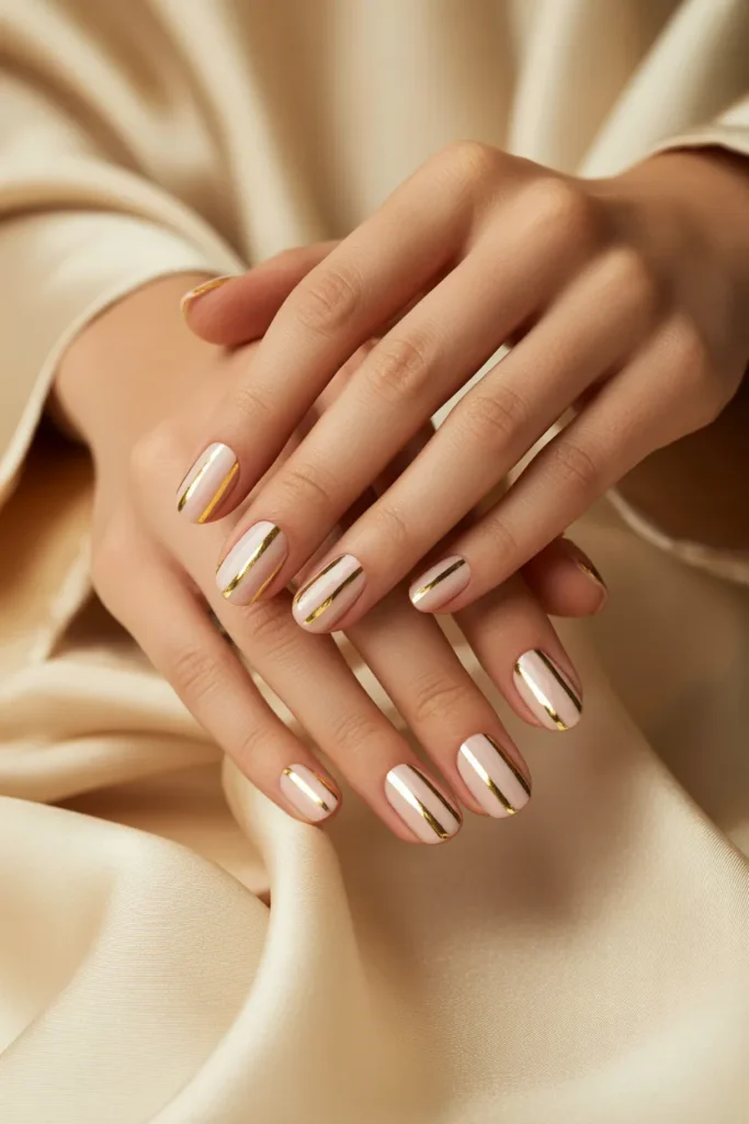 Light Pink and Gold Stripes