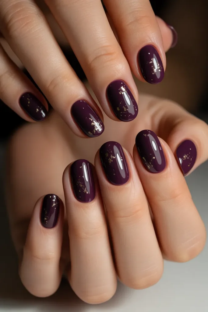 Midnight Plum with Gold Speckle Dust