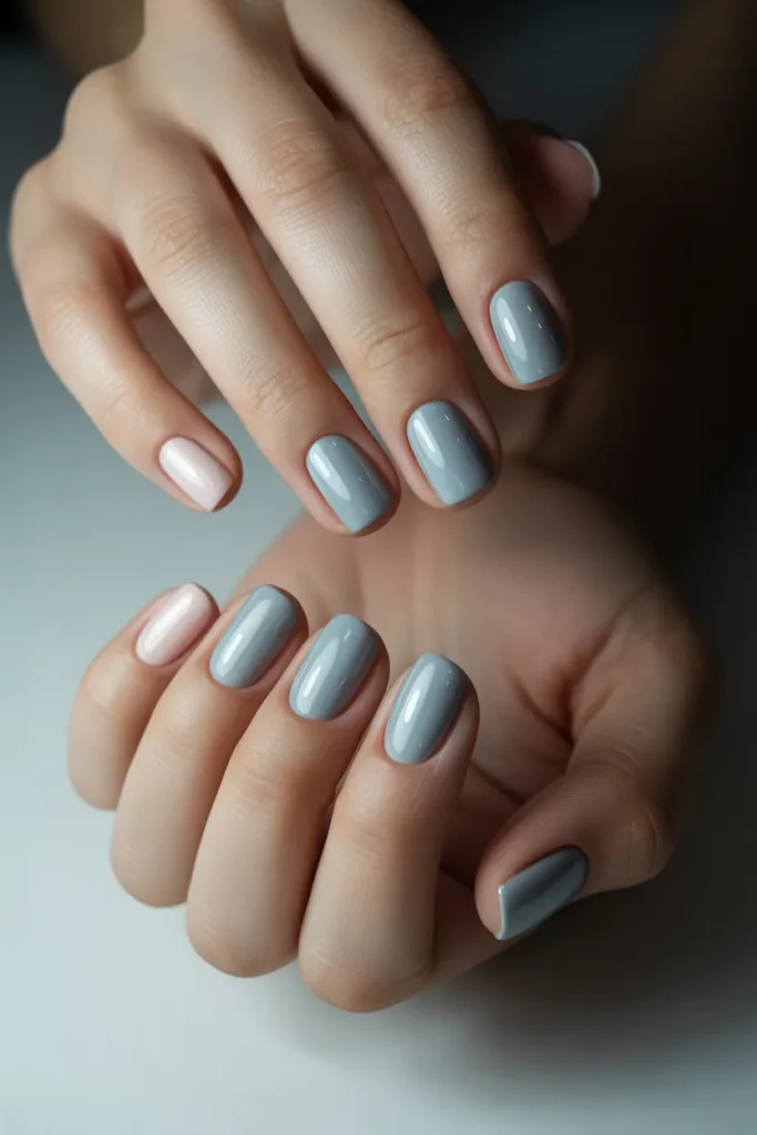 Soft Grey with Blush Accents