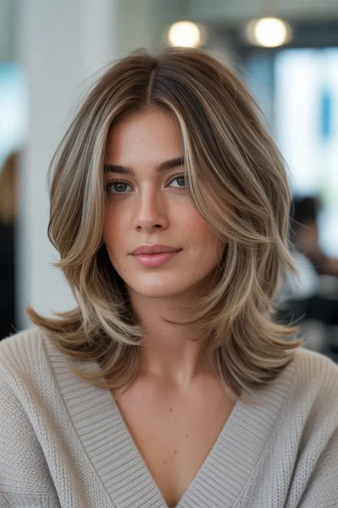Layered Medium Hair with Face-Framing Pieces