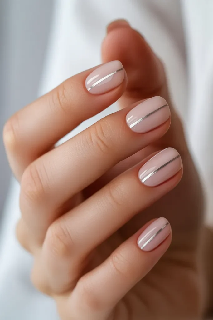 Blush Pink with Silver Lines