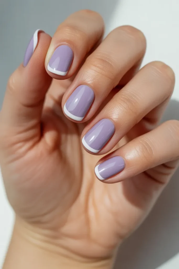 Lavender Base with Thin White Tips