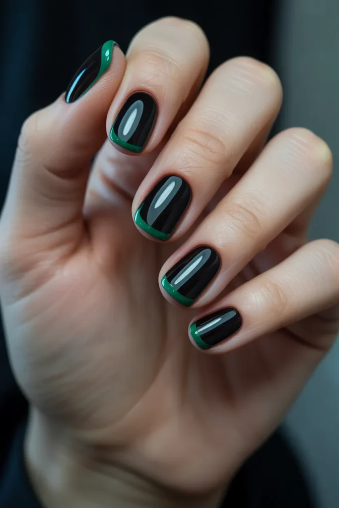 Black Base with Emerald Green Tips