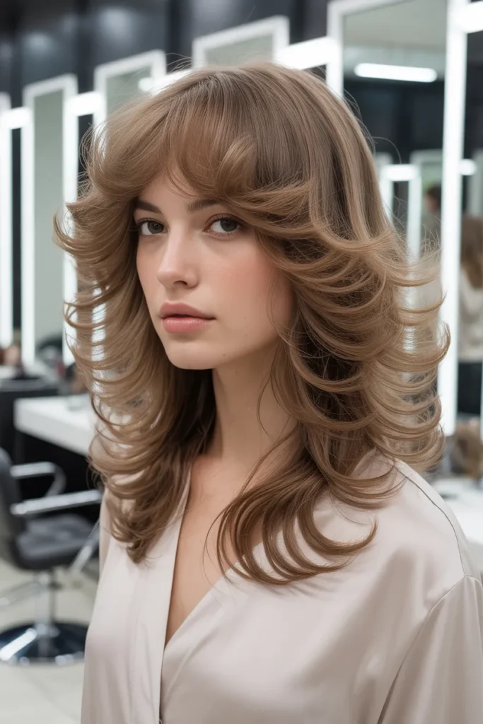 Feathered Cut with Light Curls