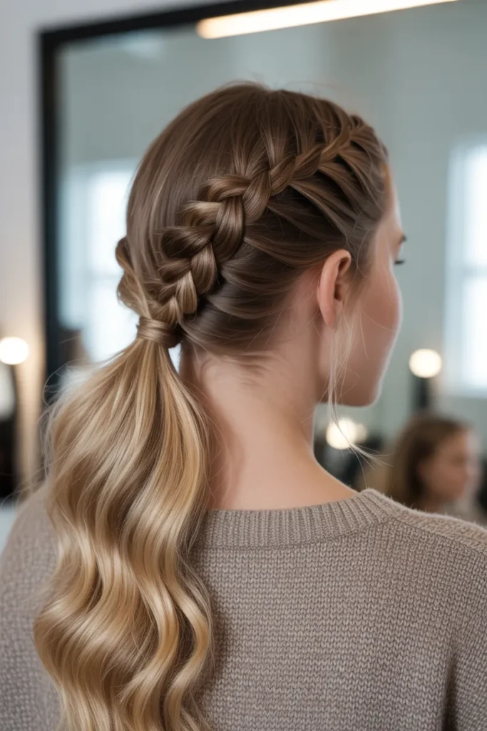 Braided Ponytail Half Up