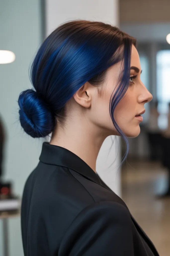 Midnight Blue Low Bun