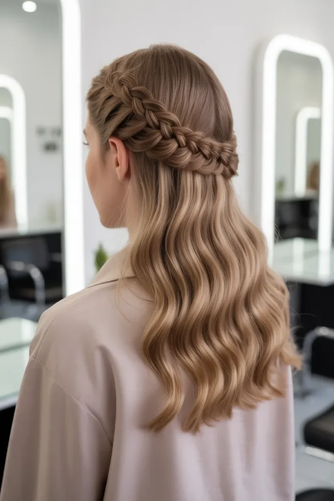 Half Up Half Down with Braids