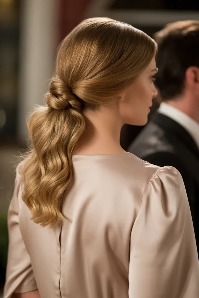 Twisted Low Ponytail with Volume