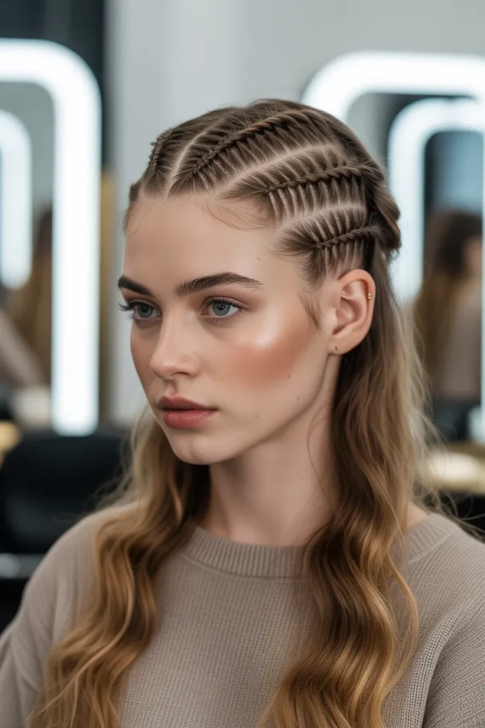 Zig-Zag Braided Half Up