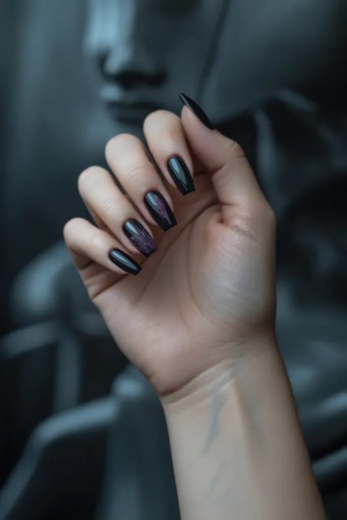 Smoky Black with Purple Accents