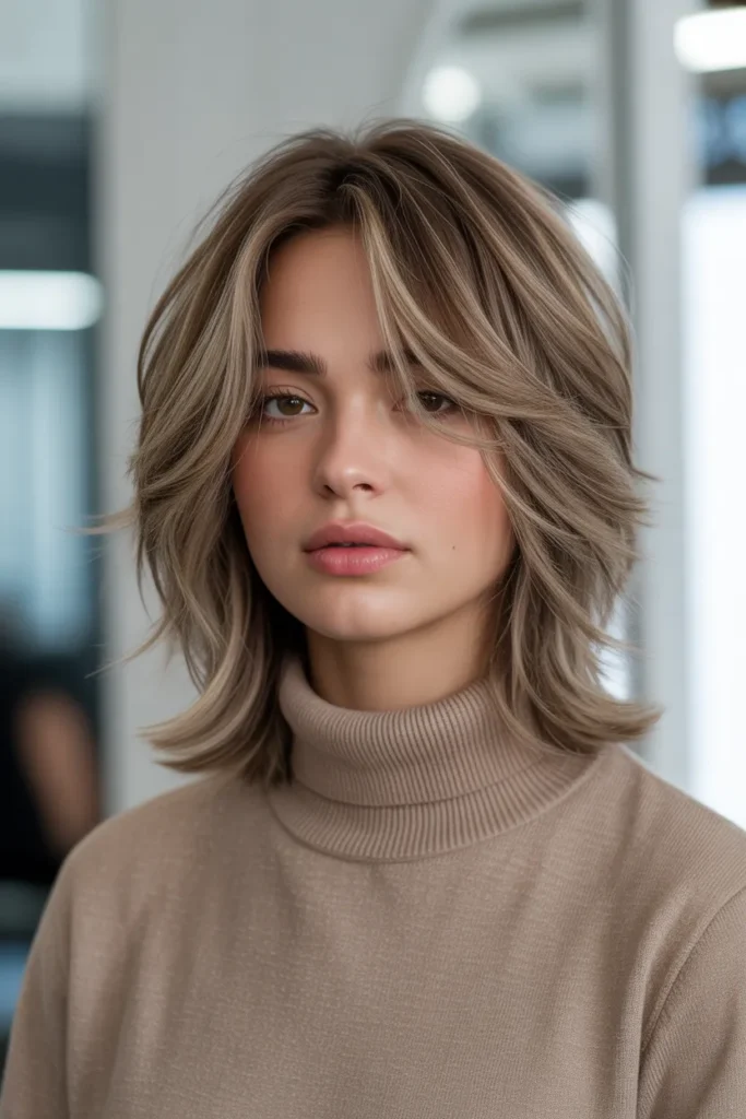Layered Medium Hair with Feathered Texture