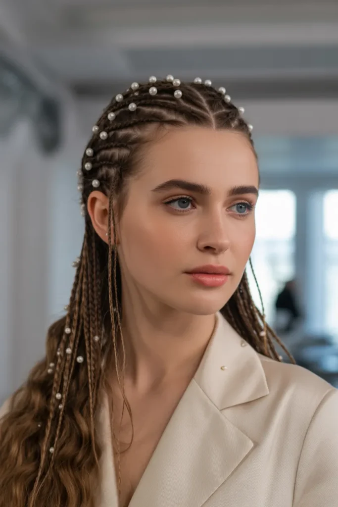 Pearl-Embellished Braids